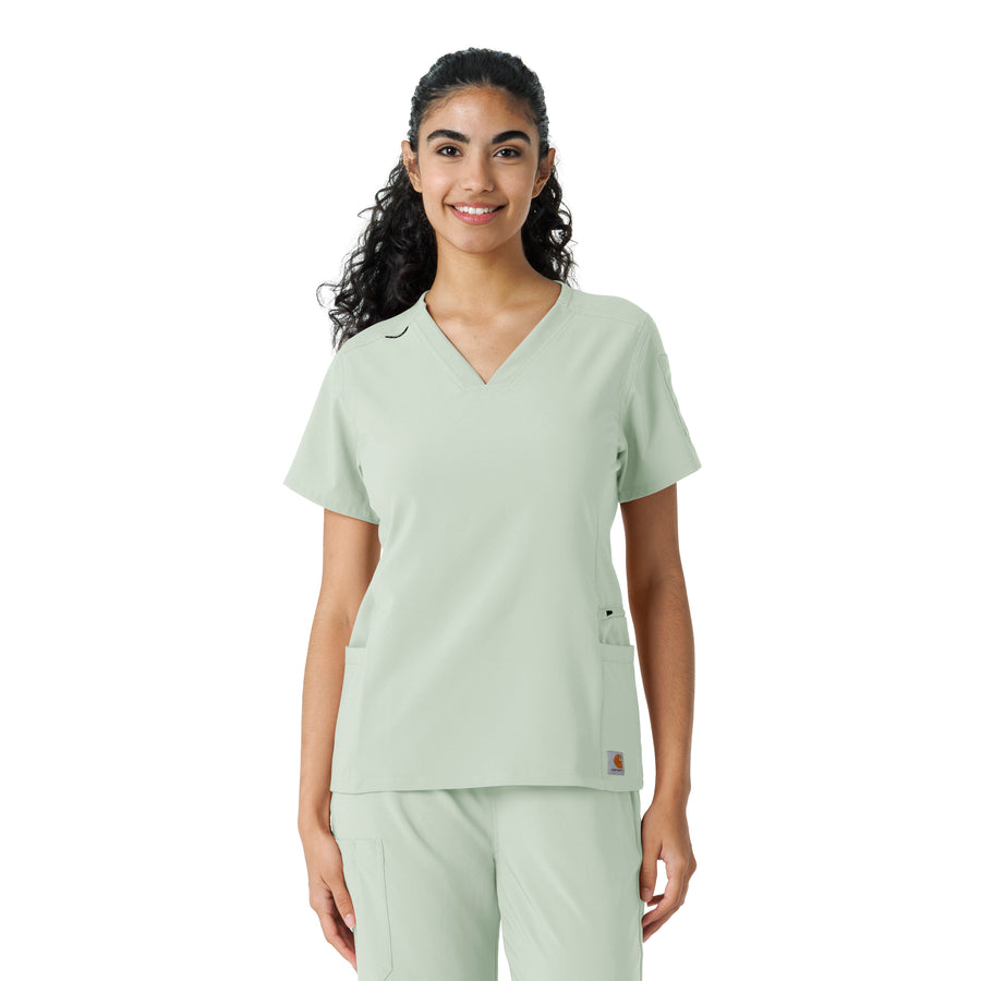 Force Cross-Flex Women's Knit Panel Scrub Top Big Sky