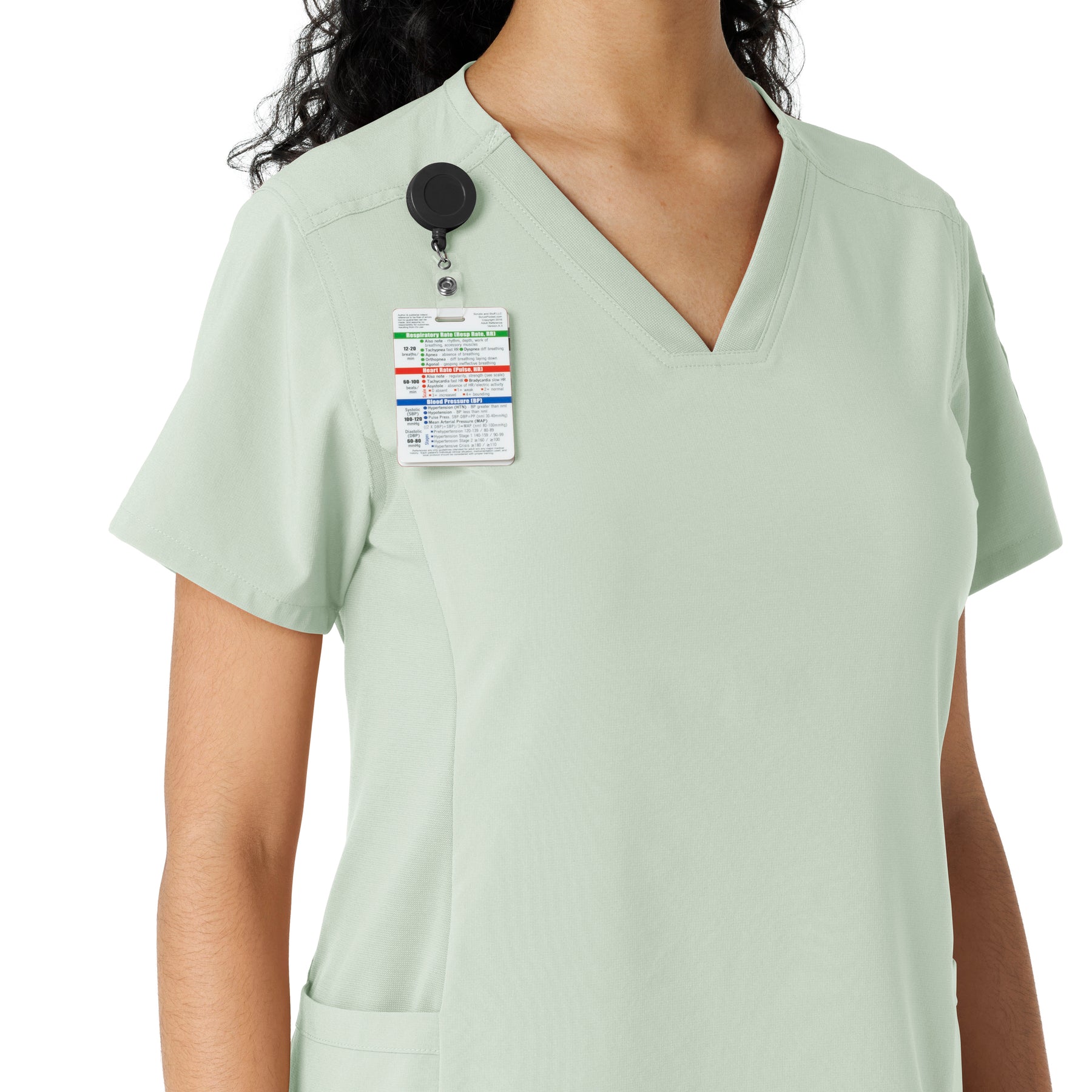Force Cross-Flex Women's Knit Panel Scrub Top Big Sky side detail 1