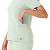 Force Cross-Flex Women's Knit Panel Scrub Top Big Sky hemline detail