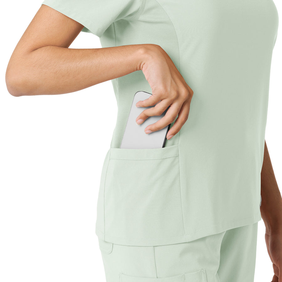 Force Cross-Flex Women's Knit Panel Scrub Top Big Sky back detail