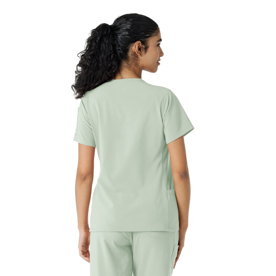 Force Cross-Flex Women's Knit Panel Scrub Top Big Sky back view