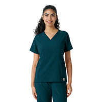 Force Cross-Flex Women's Knit Panel Scrub Top Caribbean