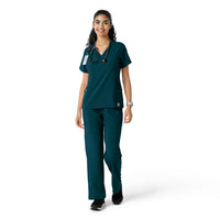Force Cross-Flex Women's Knit Panel Scrub Top Caribbean full scrub set