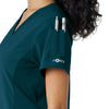 Force Cross-Flex Women's Knit Panel Scrub Top Caribbean side detail 2