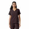 Force Cross-Flex Women's Knit Panel Scrub Top Dark Sepia