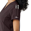 Force Cross-Flex Women's Knit Panel Scrub Top Dark Sepia side detail 2