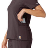 Force Cross-Flex Women's Knit Panel Scrub Top Dark Sepia hemline detail