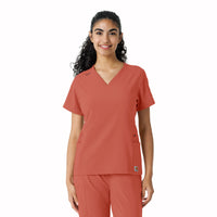 Force Cross-Flex Women's Knit Panel Scrub Top Dusty Cedar