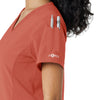 Force Cross-Flex Women's Knit Panel Scrub Top Dusty Cedar side detail 2