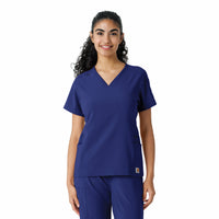 Force Cross-Flex Women's Knit Panel Scrub Top Galaxy Blue