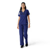 Force Cross-Flex Women's Knit Panel Scrub Top Galaxy Blue full scrub set