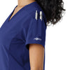 Force Cross-Flex Women's Knit Panel Scrub Top Galaxy Blue side detail 2