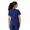 Force Cross-Flex Women's Knit Panel Scrub Top Galaxy Blue back view