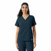 Force Cross-Flex Women's Knit Panel Scrub Top Navy