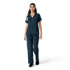 Force Cross-Flex Women's Knit Panel Scrub Top Navy full scrub set