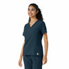 Force Cross-Flex Women's Knit Panel Scrub Top Navy side view