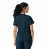Force Cross-Flex Women's Knit Panel Scrub Top Navy back view