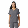 Force Cross-Flex Women's Knit Panel Scrub Top Pewter
