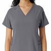 Force Cross-Flex Women's Knit Panel Scrub Top Pewter front detail