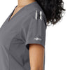 Force Cross-Flex Women's Knit Panel Scrub Top Pewter side detail 2