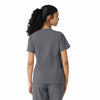 Force Cross-Flex Women's Knit Panel Scrub Top Pewter back view