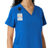 Force Cross-Flex Women's Knit Panel Scrub Top Royal side detail 1