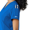 Force Cross-Flex Women's Knit Panel Scrub Top Royal side detail 2