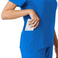Force Cross-Flex Women's Knit Panel Scrub Top Royal back detail