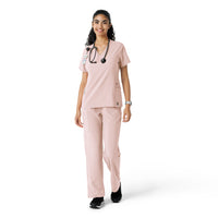 Force Cross-Flex Women's Knit Panel Scrub Top Soft Rose full scrub set