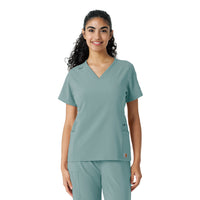 Force Cross-Flex Women's Knit Panel Scrub Top Summer Blue