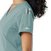 Force Cross-Flex Women's Knit Panel Scrub Top Summer Blue side detail 2