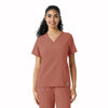 Force Cross-Flex Women's Knit Panel Scrub Top Wildrose