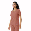 Force Cross-Flex Women's Knit Panel Scrub Top Wildrose side view