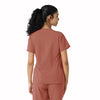Force Cross-Flex Women's Knit Panel Scrub Top Wildrose back view