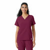 Force Cross-Flex Women's Knit Panel Scrub Top Wine