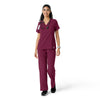 Force Cross-Flex Women's Knit Panel Scrub Top Wine full scrub set