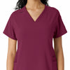 Force Cross-Flex Women's Knit Panel Scrub Top Wine front detail