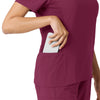 Force Cross-Flex Women's Knit Panel Scrub Top Wine back detail