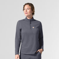 Carhartt Cross-Flex Knit Women's Long Sleeve Quarter Zip Scrub Top - Approaching Storm