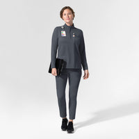 Cross-Flex Knits Knit Women's Long Sleeve Quarter Zip Scrub Top Approaching Storm full scrub set