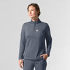 Cross-Flex Knits Knit Women's Long Sleeve Quarter Zip Scrub Top Approaching Storm side view