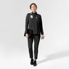 Cross-Flex Knits Knit Women's Long Sleeve Quarter Zip Scrub Top Black full scrub set