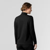 Cross-Flex Knits Knit Women's Long Sleeve Quarter Zip Scrub Top Black back view