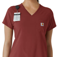 Force Cross-Flex Women's Tuck-In Scrub Top Amber Terrain side detail 1
