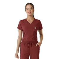 Carhartt Force Cross-Flex Women's Tuck-In Scrub Top - Amber Terrain