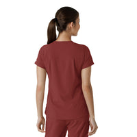 Force Cross-Flex Women's Tuck-In Scrub Top Amber Terrain back view