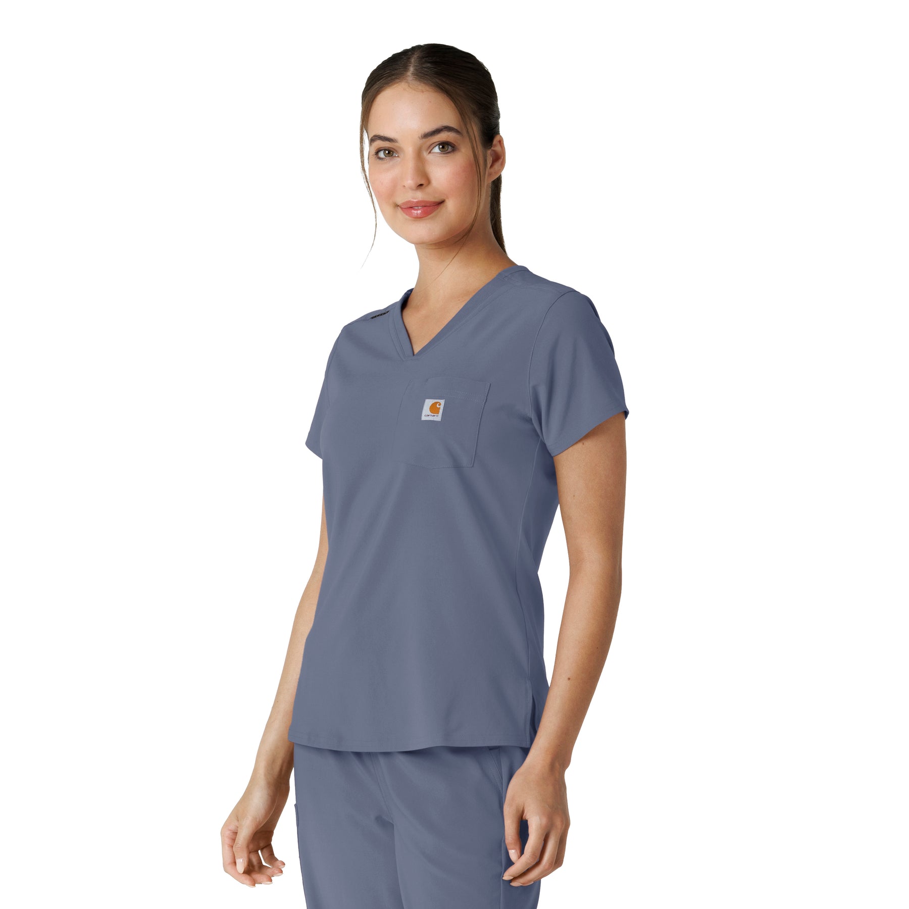 Carhartt Cross-Flex Women's Tuck-In Scrub Top - Approaching Storm