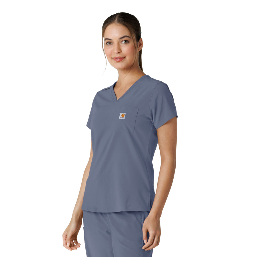 Carhartt Cross-Flex Women's Tuck-In Scrub Top - Approaching Storm