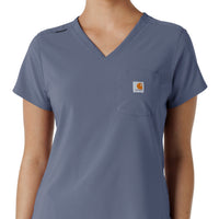 Carhartt Cross-Flex Women's Tuck-In Scrub Top - Approaching Storm