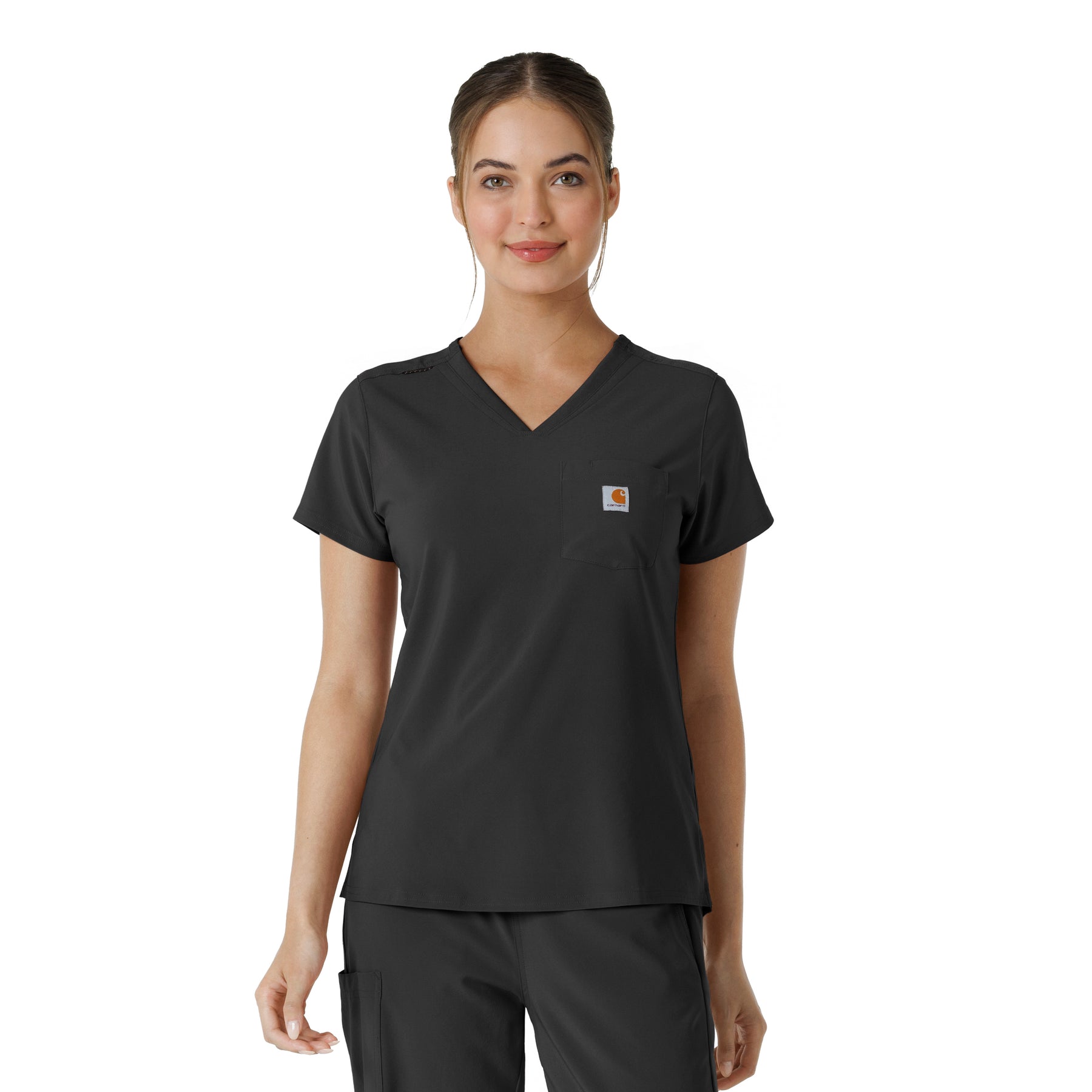 Force Cross-Flex Women's Tuck-In Scrub Top Black